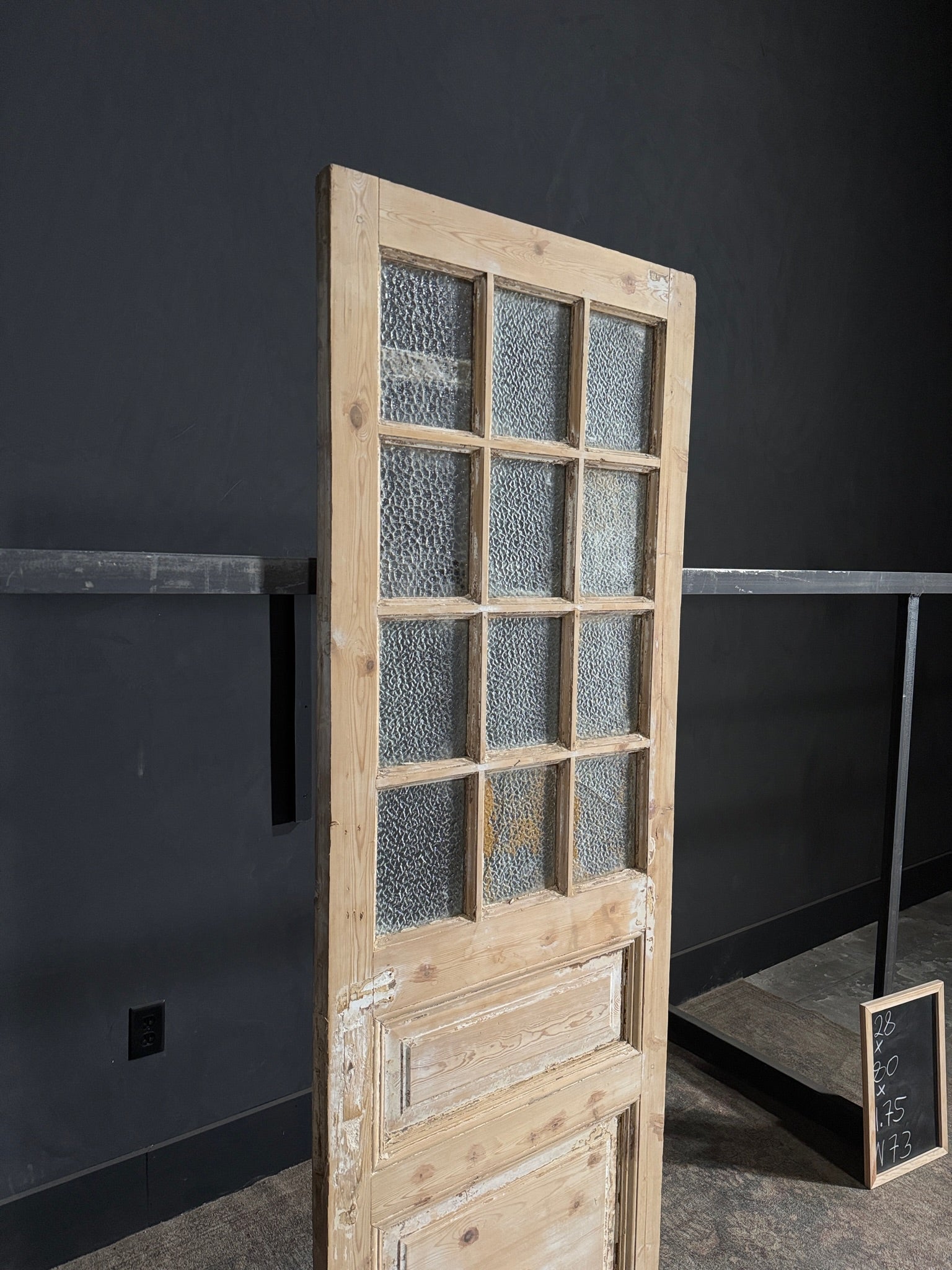 Antique Obscured Glass 12 Lite Single Door - 28x80 - N73