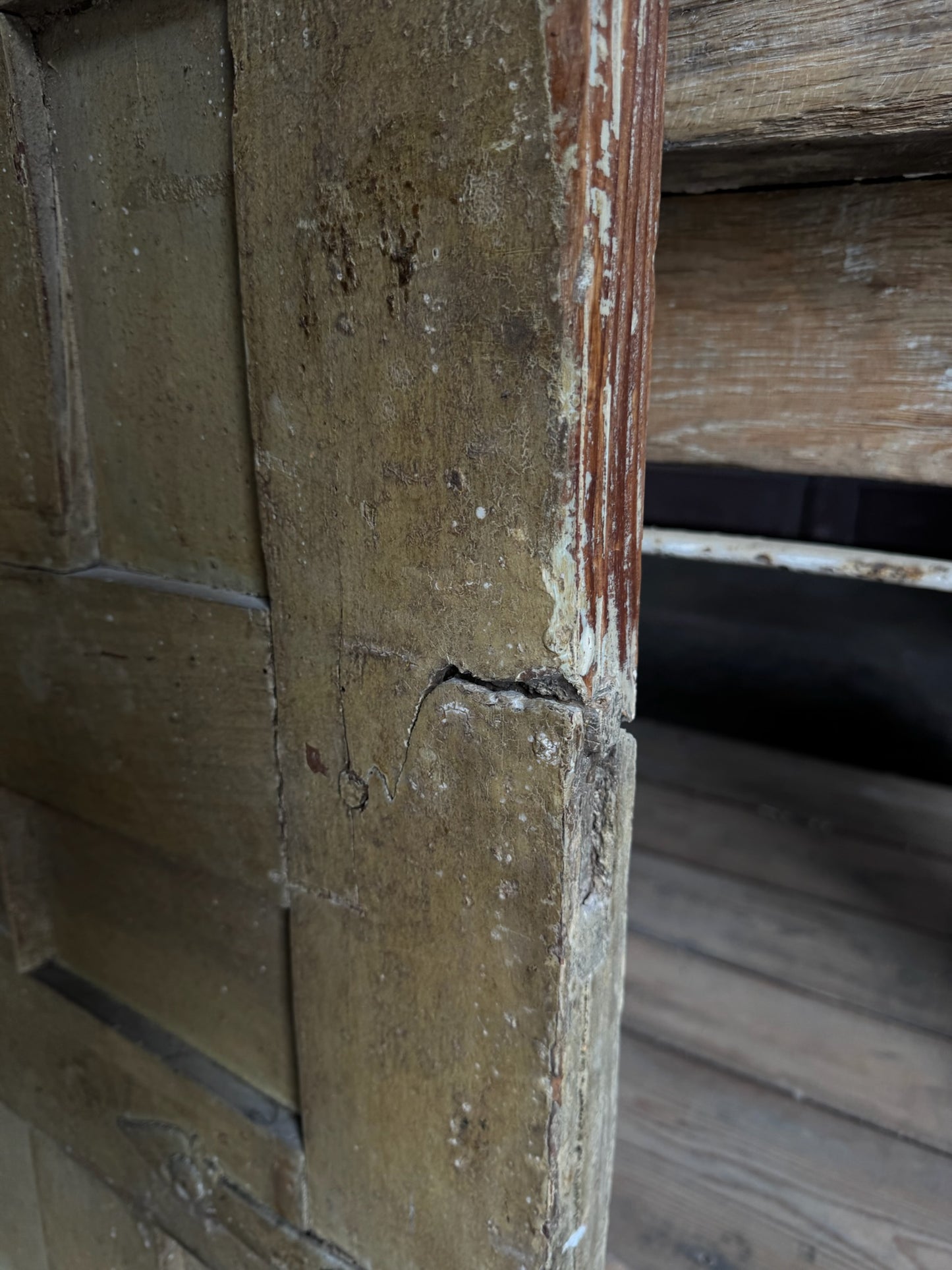 Spanish Coffered Panel Antique Single Door - 35.25x68.25 - L245