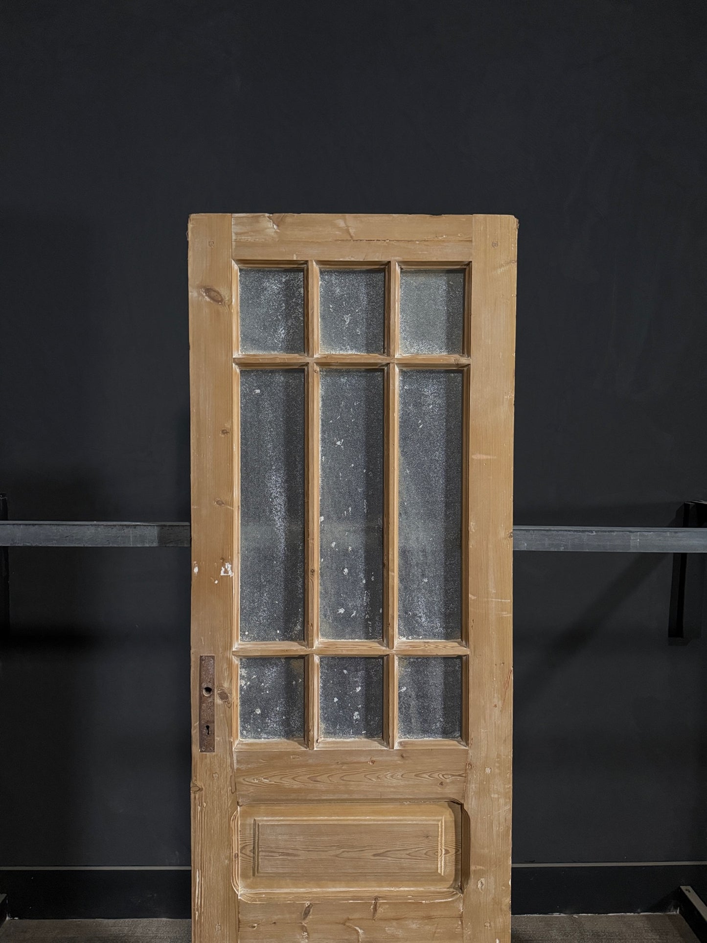 Antique Obscured Glass 9 Lite Single Door - 27.75x86.75 - N366