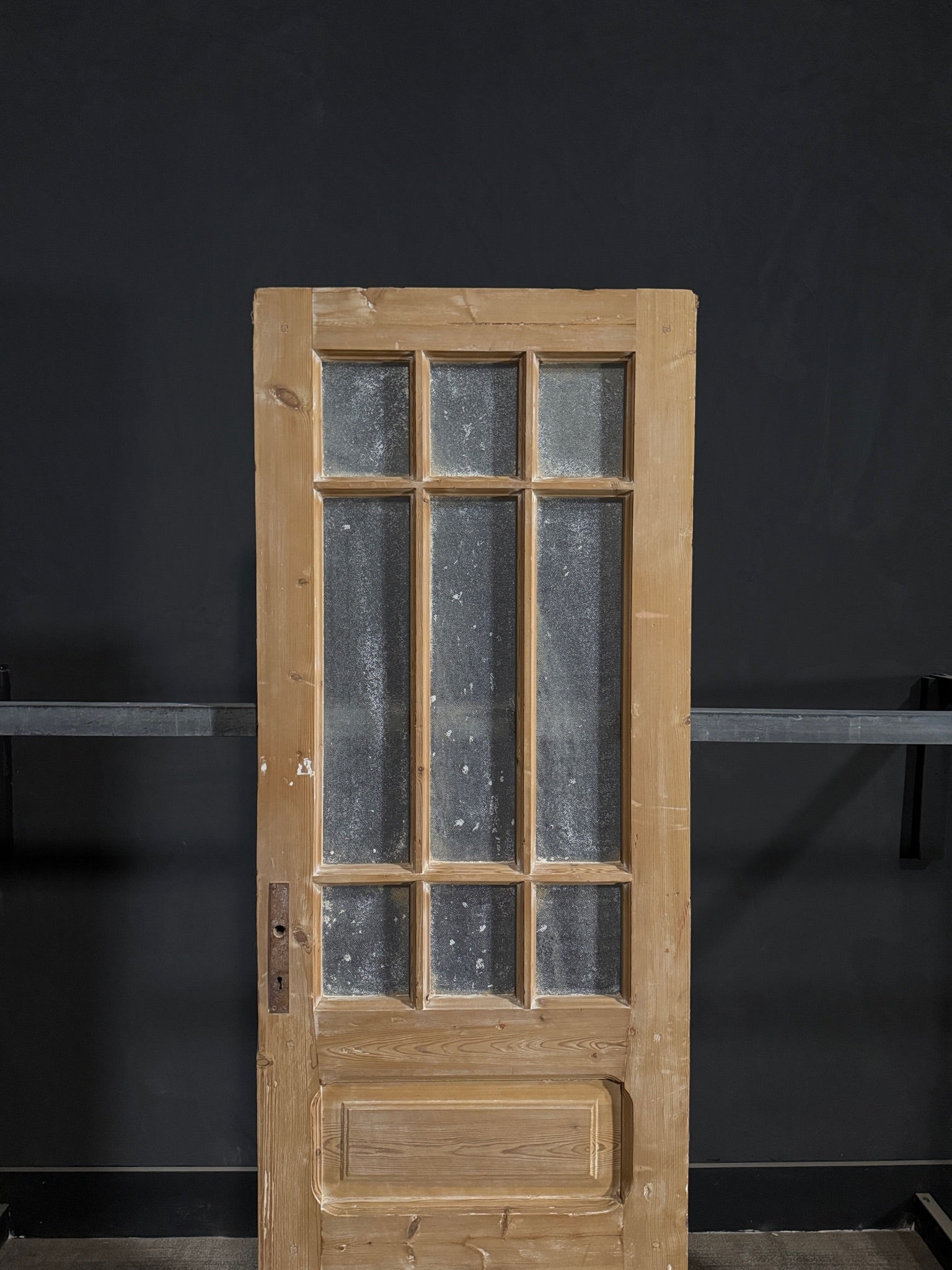 Antique Obscured Glass 9 Lite Single Door - 27.75x86.75 - N366