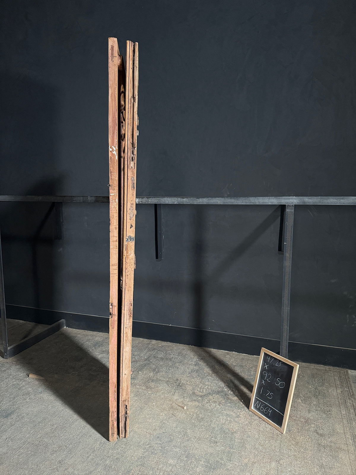 Antique Carved Iron French Doors - 47.25x92.5 - N664