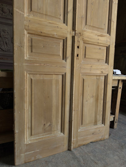 3 Panel Antique Solid French Doors - 43.5x100.25 J347