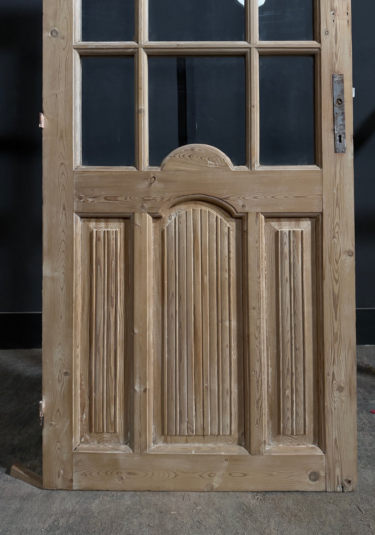 Antique Fluted Panel Glass Pantry Door - 32x90 - N764
