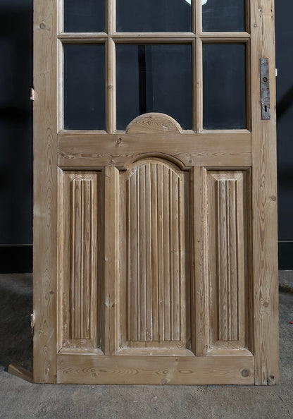 Antique Fluted Panel Glass Pantry Door - 32x90 - N764