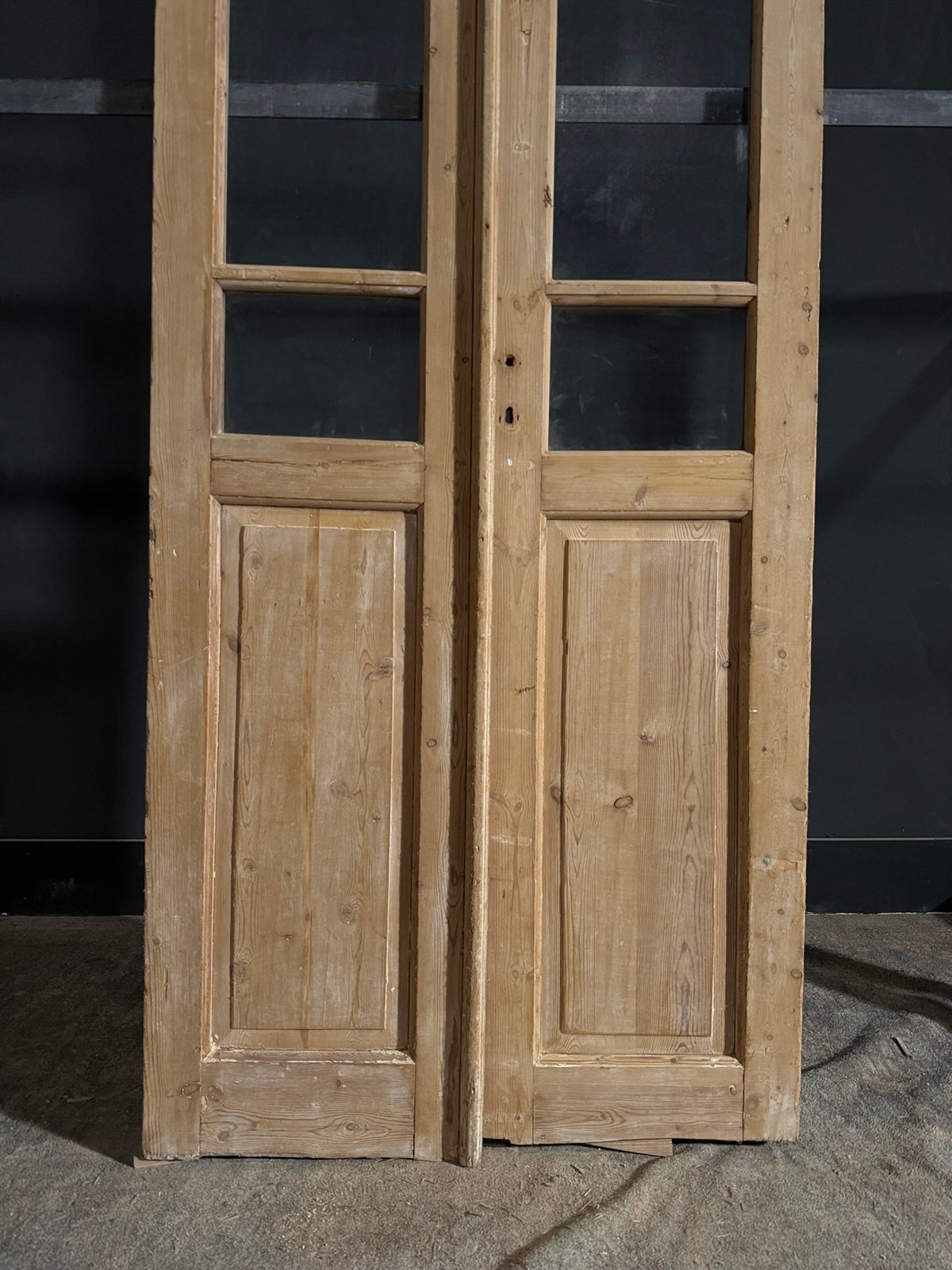 Antique Glass 3 Lite French Doors - 36.25x83.25 - N511