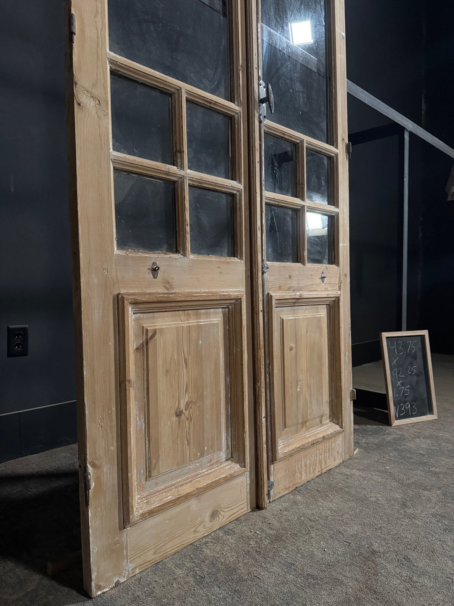 Antique Glass 7 Lite French Doors - 43.75x92.25 - N393