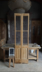 Narrow Glass Antique French Doors - 26.5x93 - L434