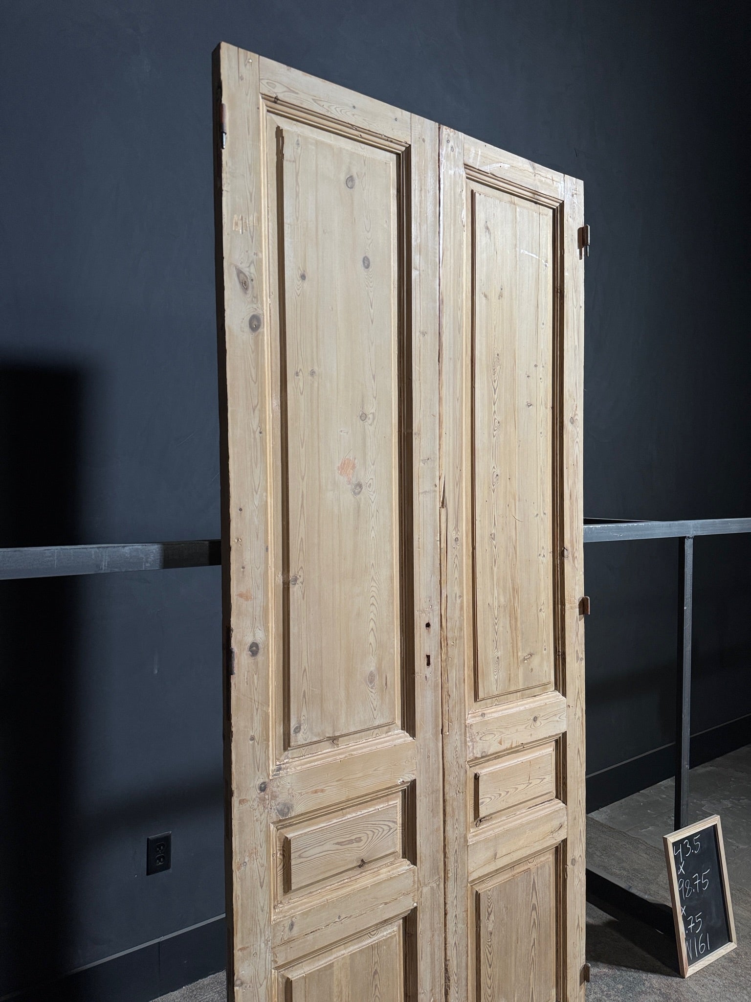 Antique 3 Panel Solid Double Doors - 43.5x98.75 - N161