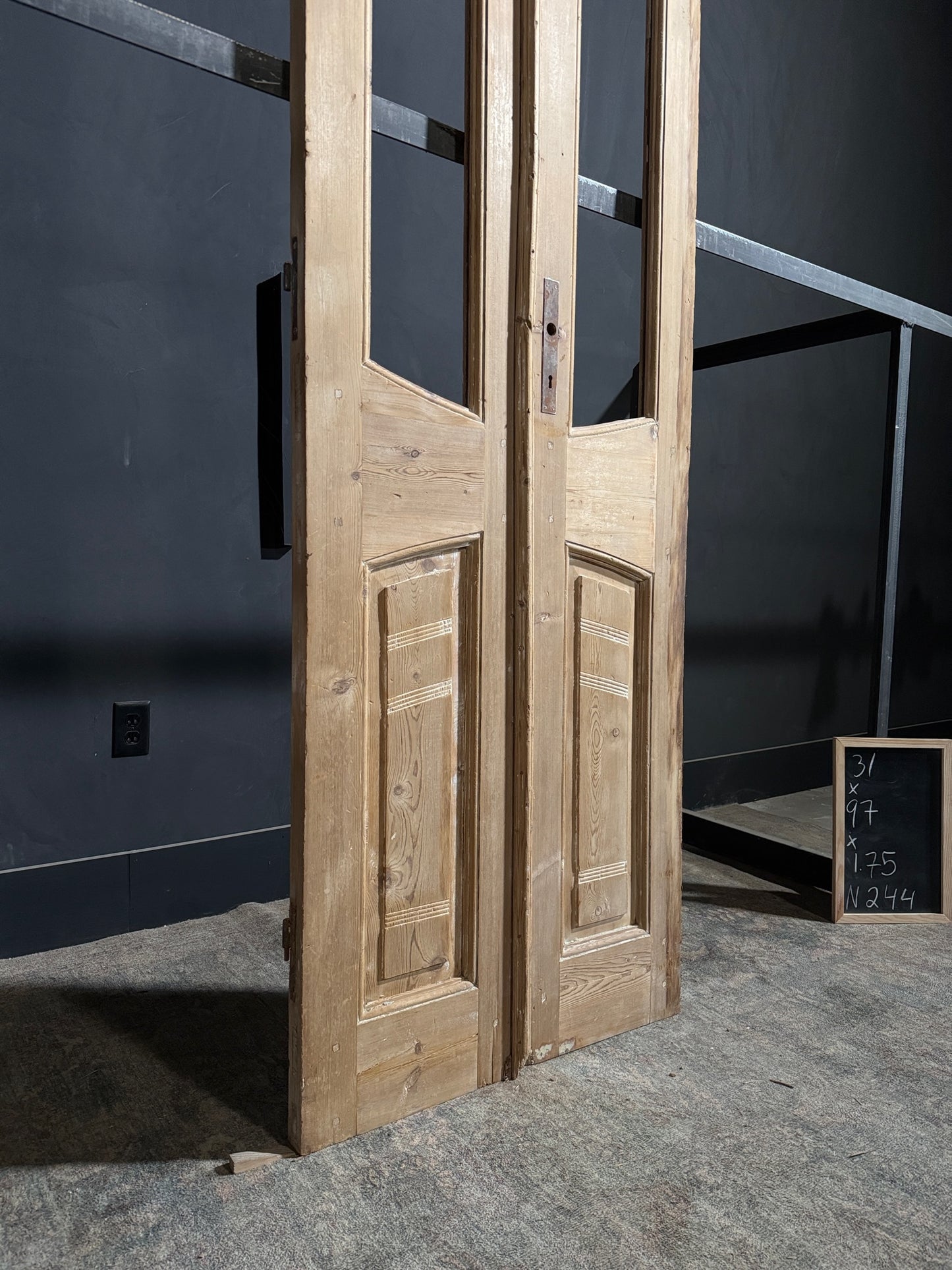 Antique Fluted 1 Lite French Doors - 31x97 - N244