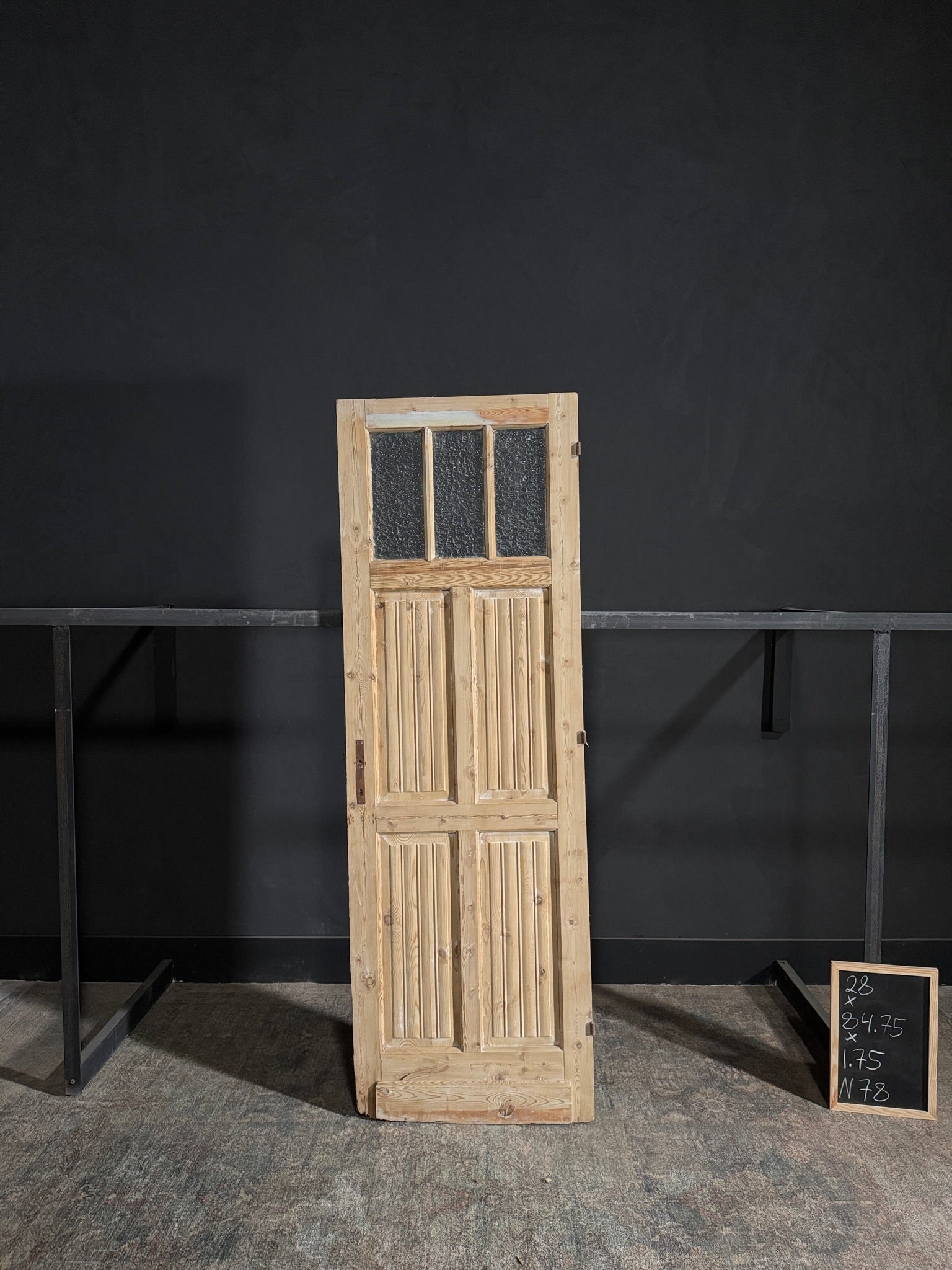 Antique Fluted 3 Lite Single Door - 28x84.75 - N78