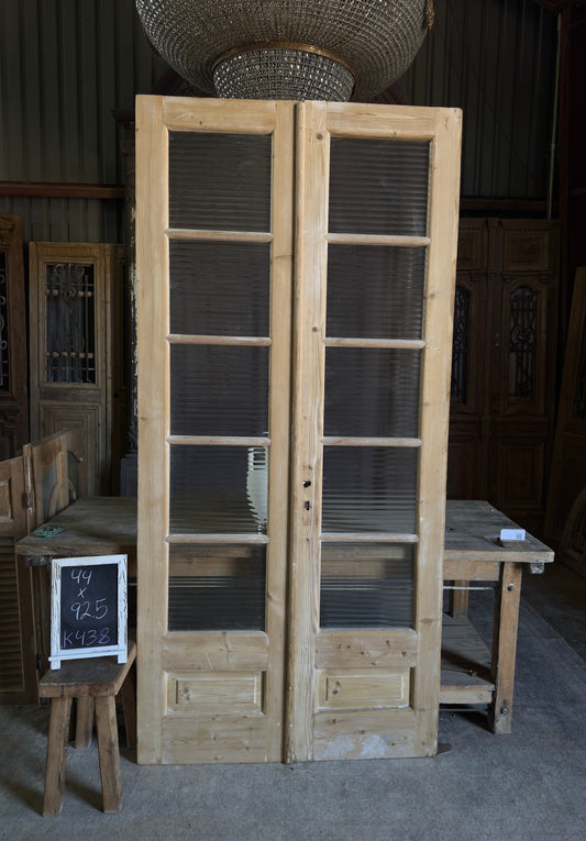 10 Lite European Antique Glass French Doors - 44x92.5 K38