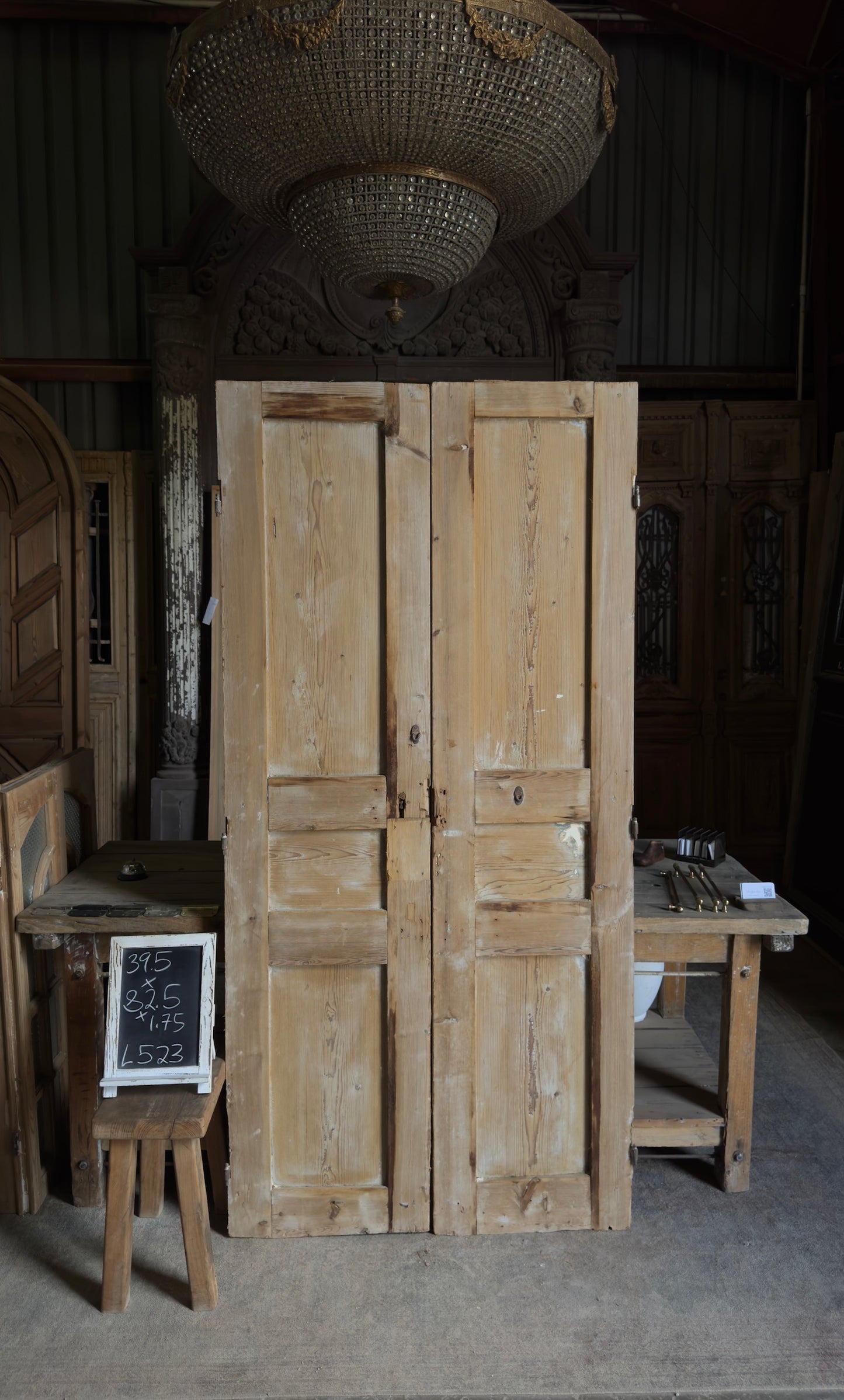 Antique 6 Panel Double Doors - 39.5x82.5 - L523