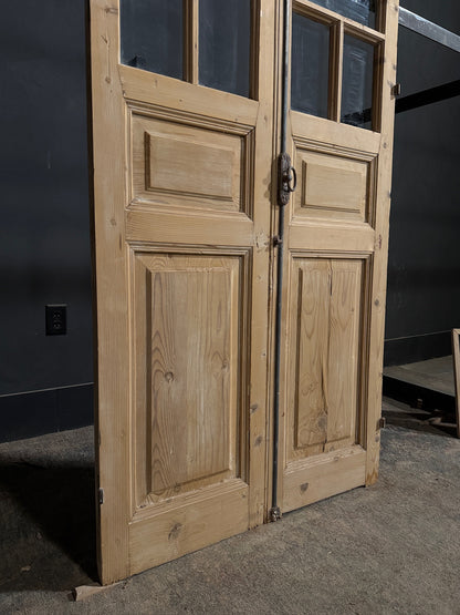 Antique Glass 5 Lite French Doors - 36x95 - N699