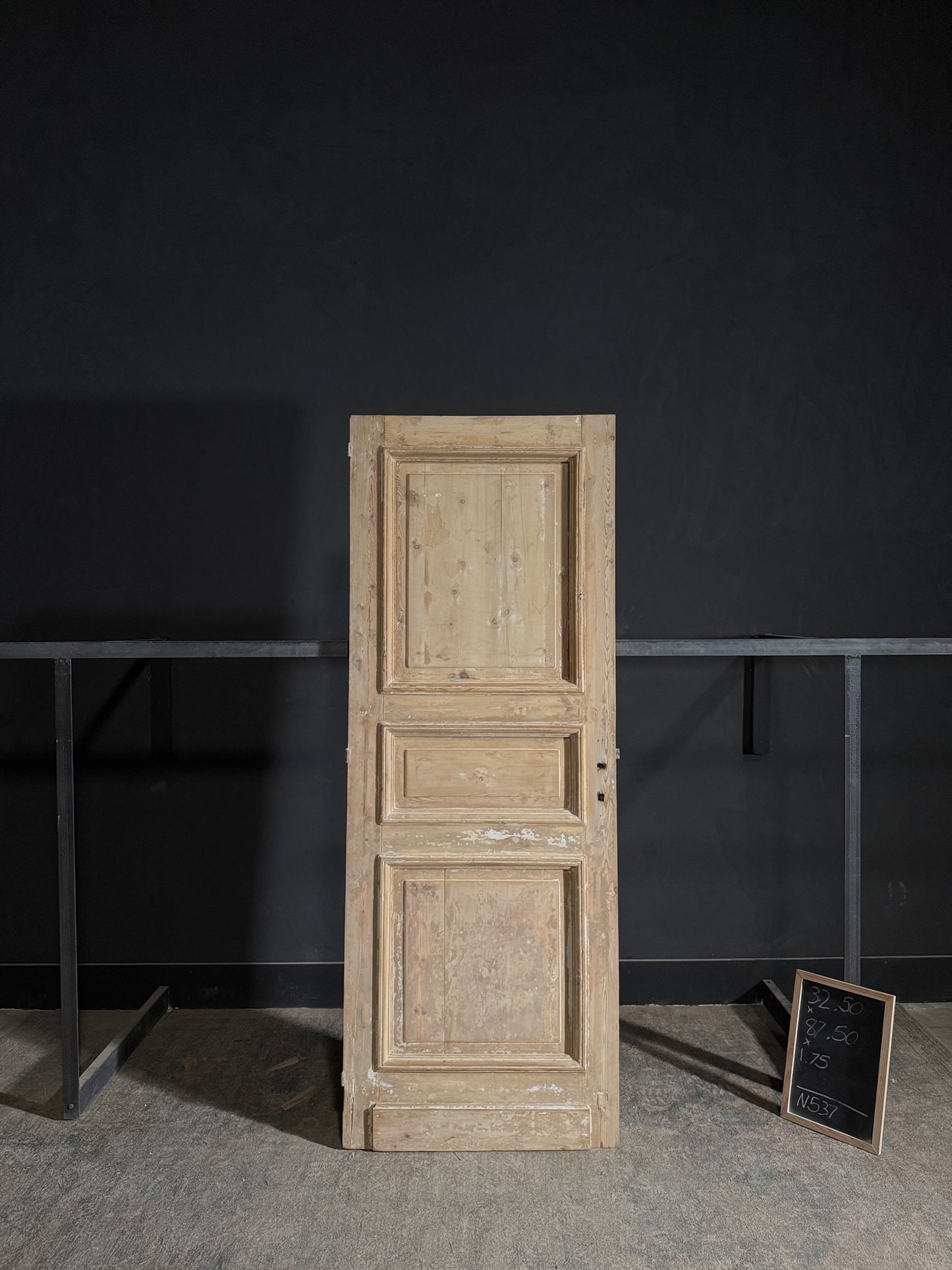 Antique 3 Panel Solid Single Door - 32.5x87.5 - N537