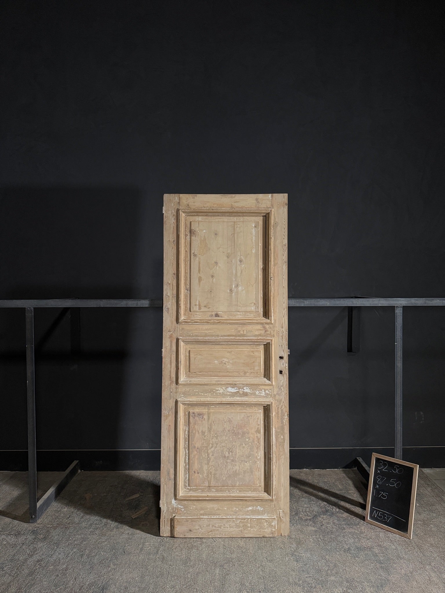Antique 3 Panel Solid Single Door - 32.5x87.5 - N537