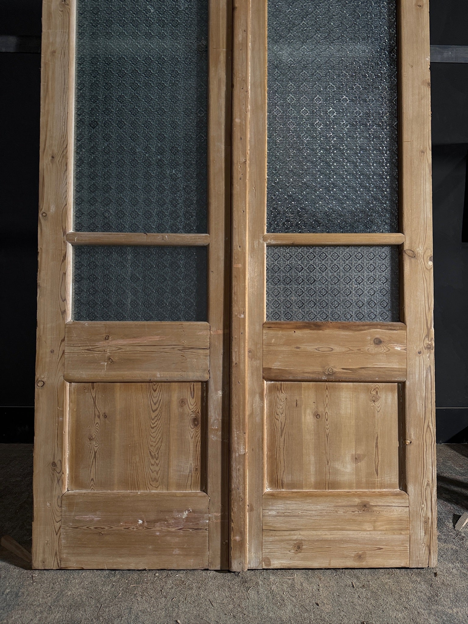 Antique Obscured Glass 2 Lite French Doors - 43.75x100.5 - N582