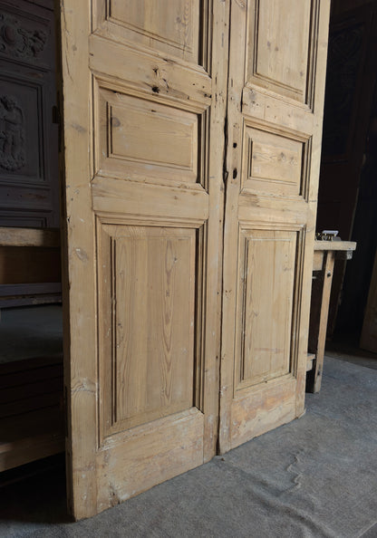 3 Panel Antique Solid French Doors - 43x102 - L362