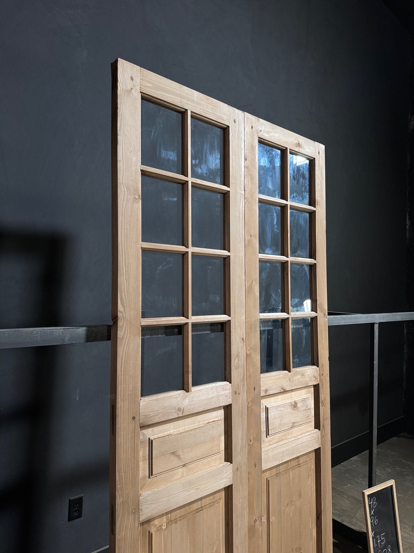 Handcrafted 8 Lite Glass French Doors - 48x96 N208