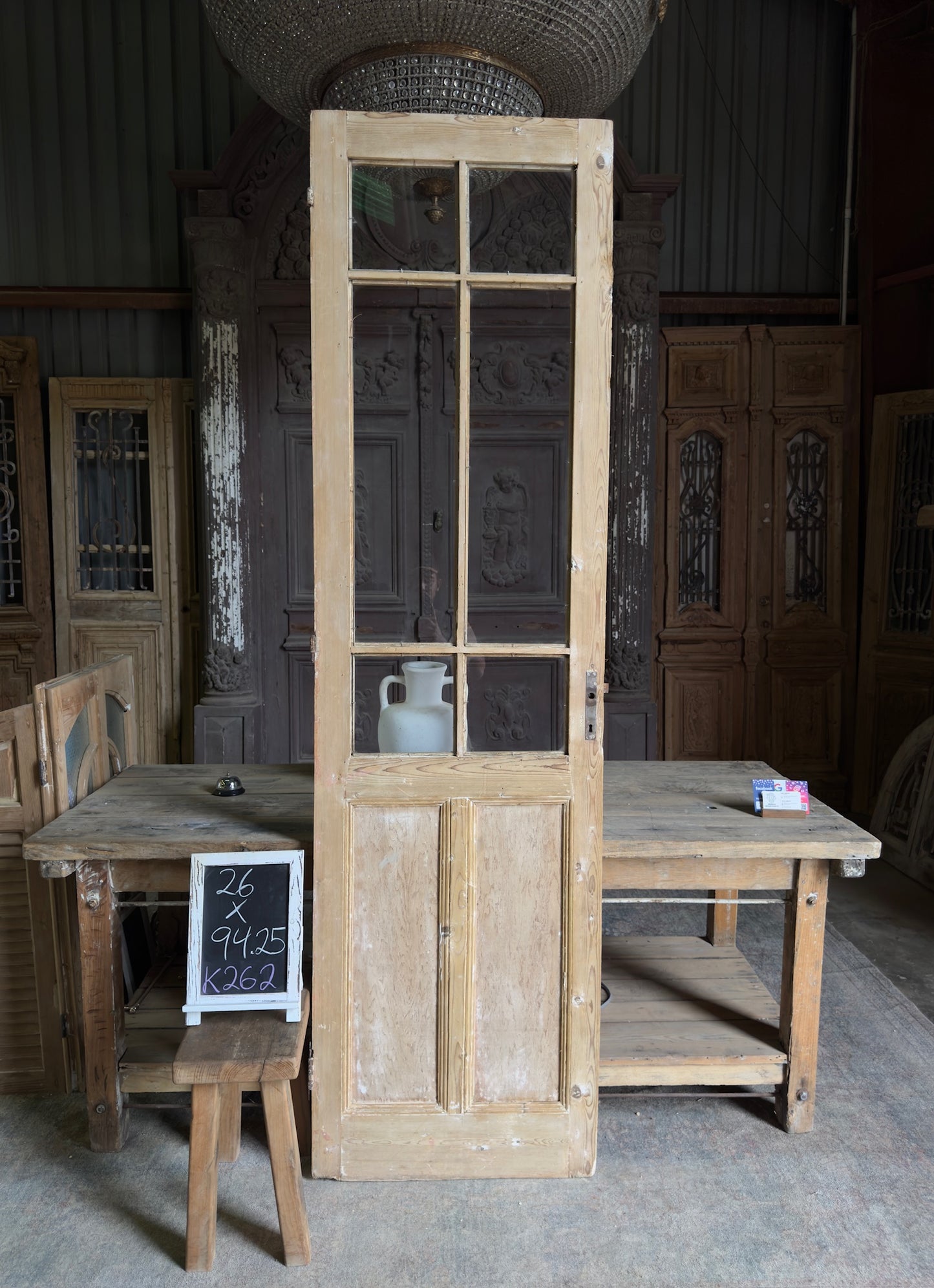 6 Lite Antique Glass Single Door - 26x94.25 K262