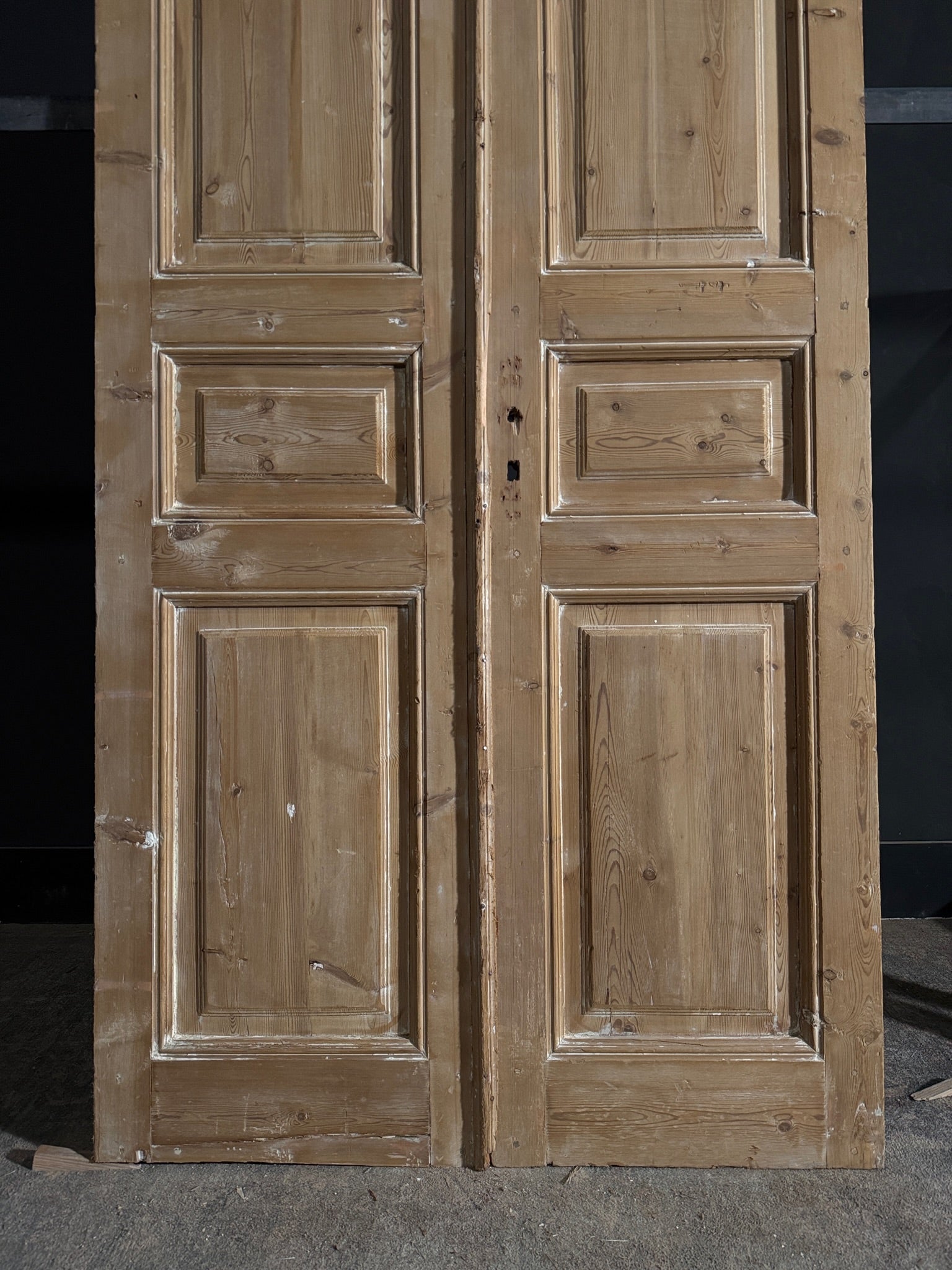 Antique 3 Panel Solid Double Doors - 42.5x96 - N559
