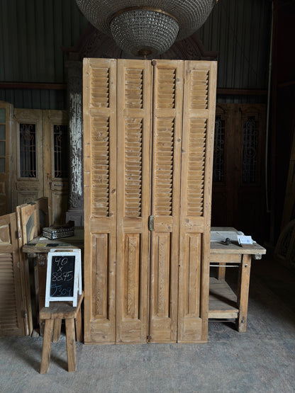 European French Antique Louvered Shutters - 40x88.75 J309