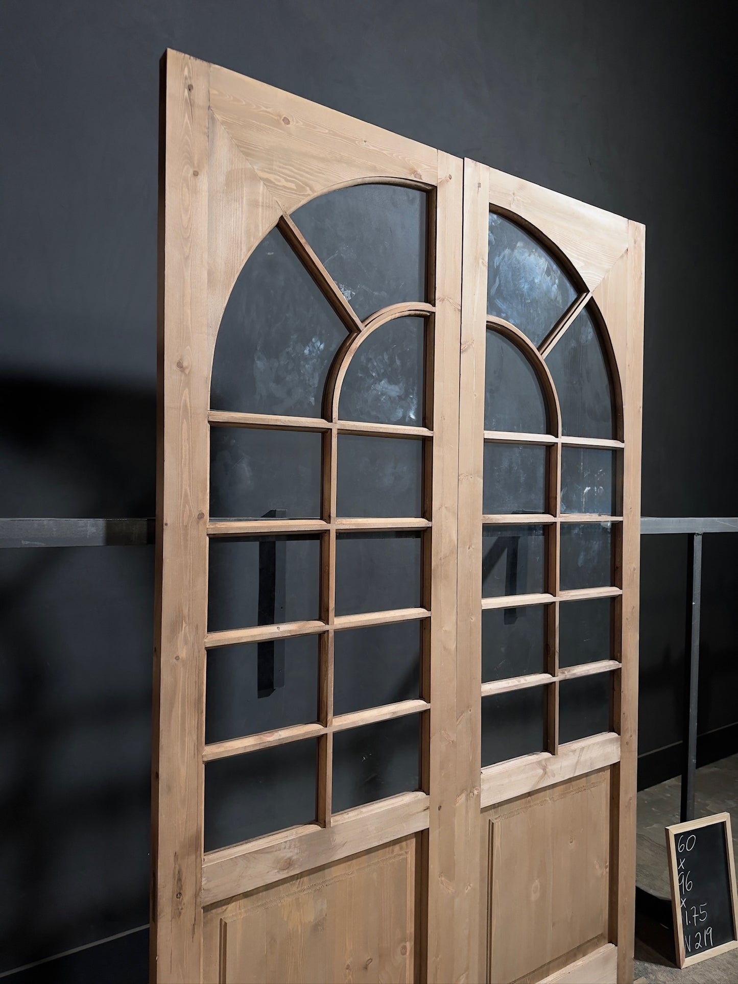 (Elise) Handcrafted Arched Glass French Doors - 60x96 - N219