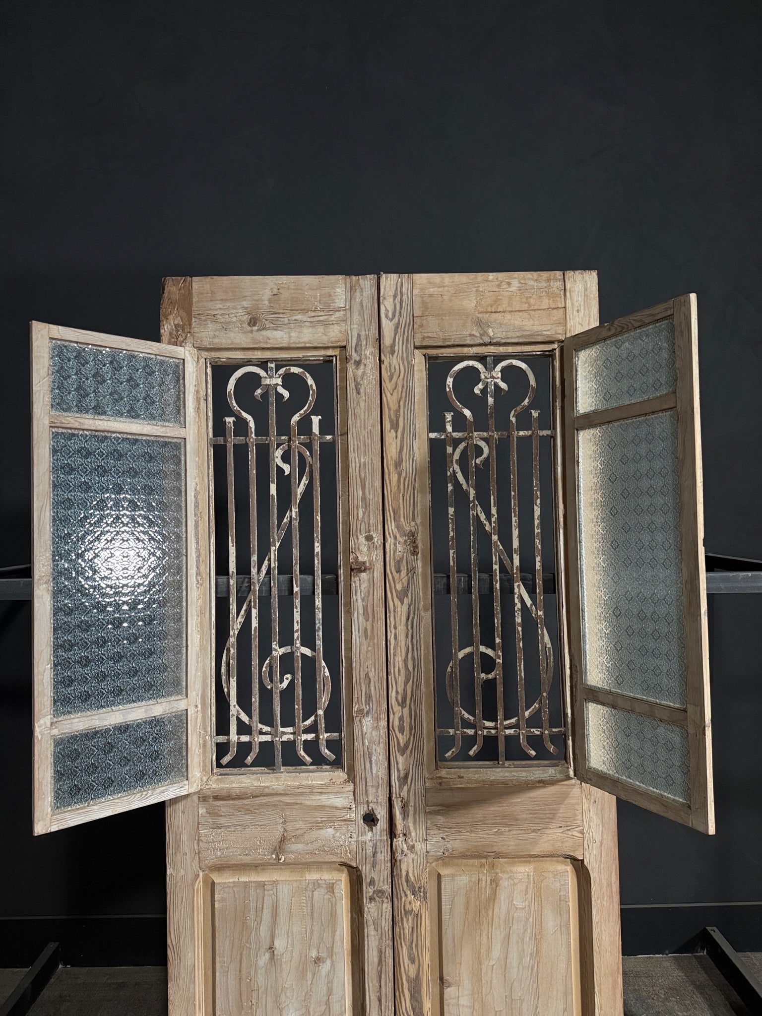 Antique Iron French Doors - 44x90.5 - N109