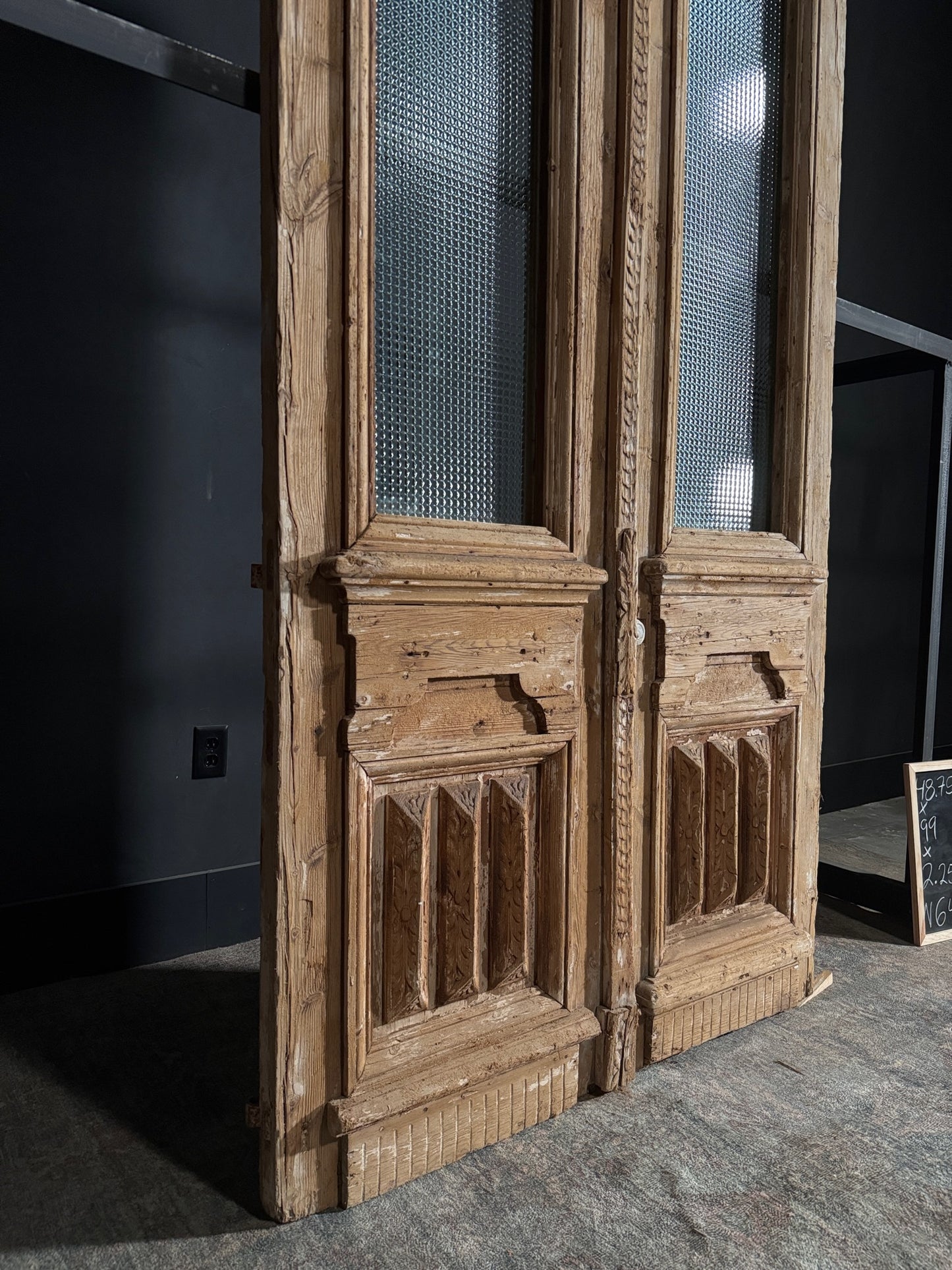 Antique Glass 1 Lite French Doors - 48.75x99 - N64