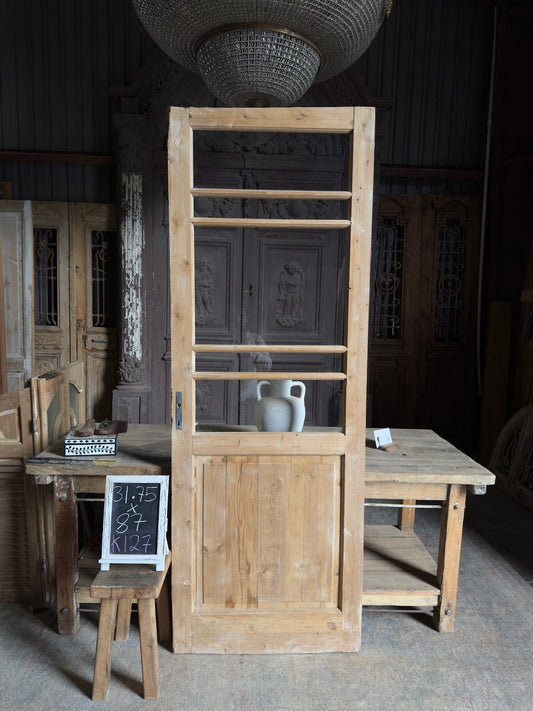 Antique Glass Single Door - 31.75x87 K127