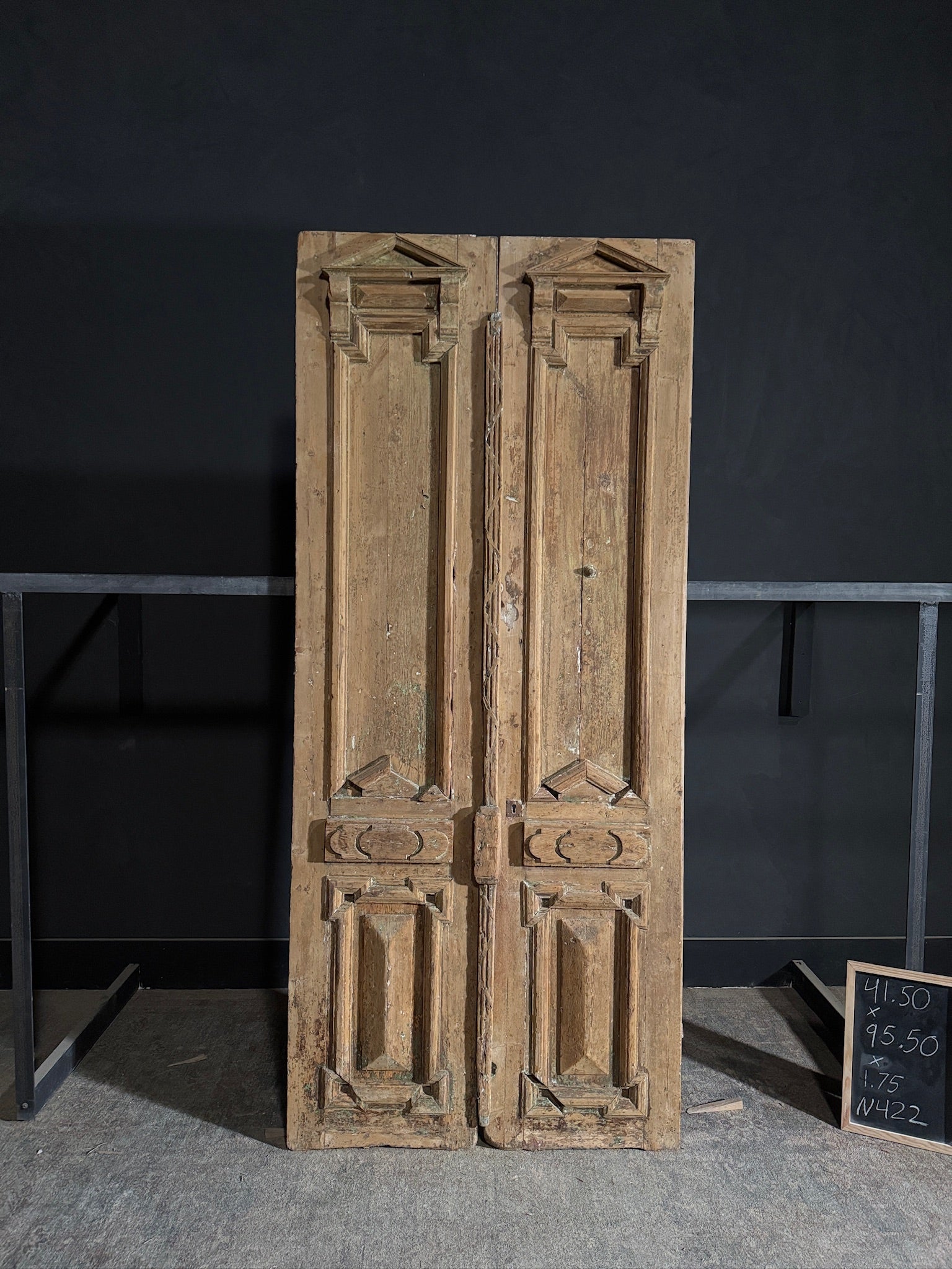 Antique 2 Panel Solid Double Doors - 41.5x95.5 - N422