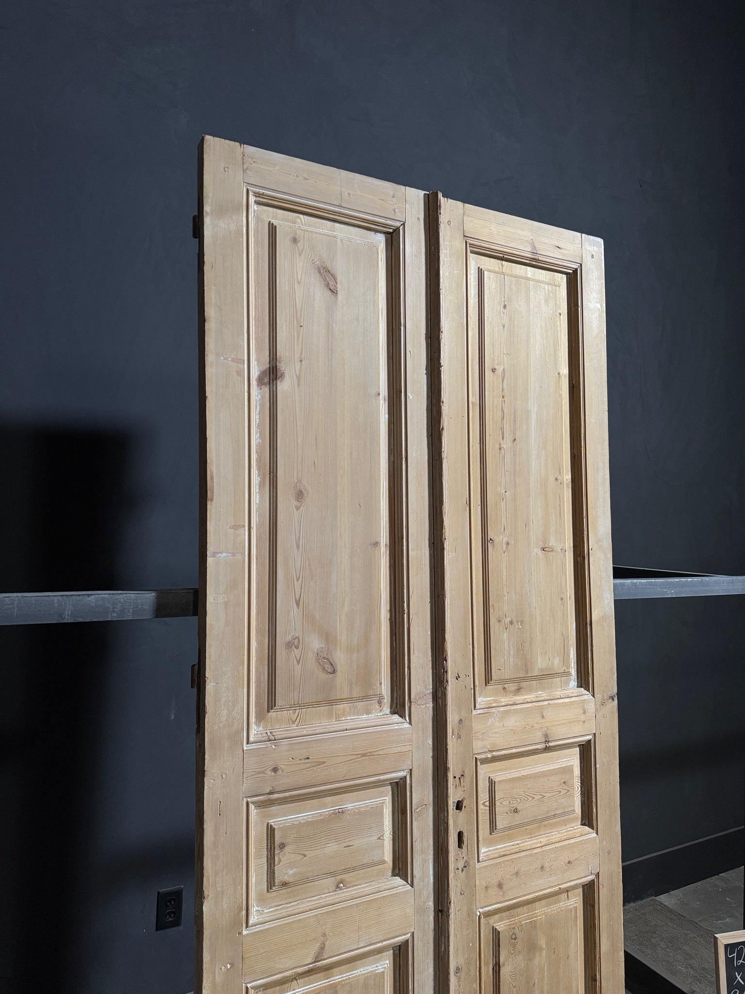 Antique 3 Panel Solid Double Doors - 42.75x96 - N184