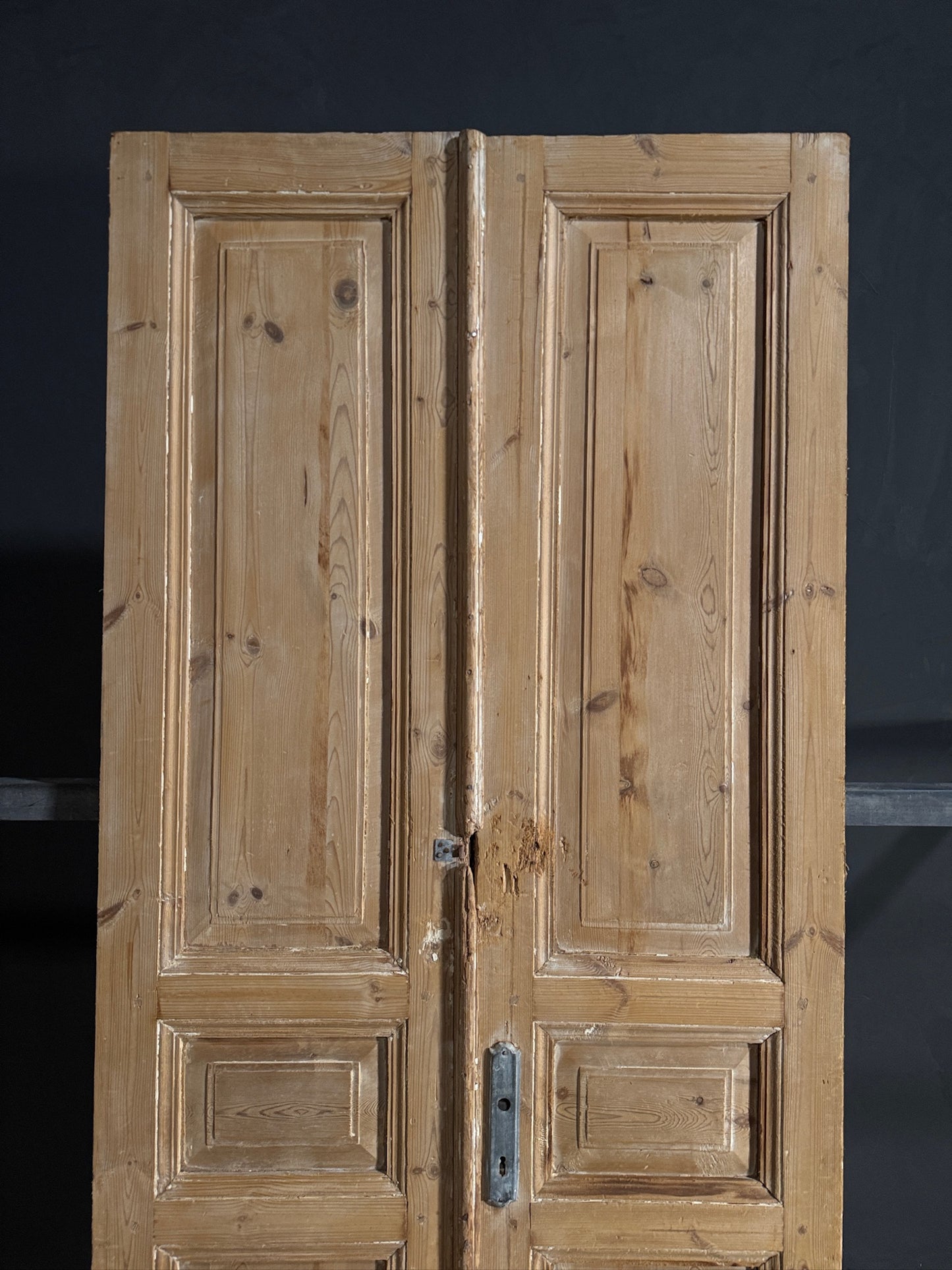 Antique 3 Panel Solid Double Doors - 39x95.5 - N641