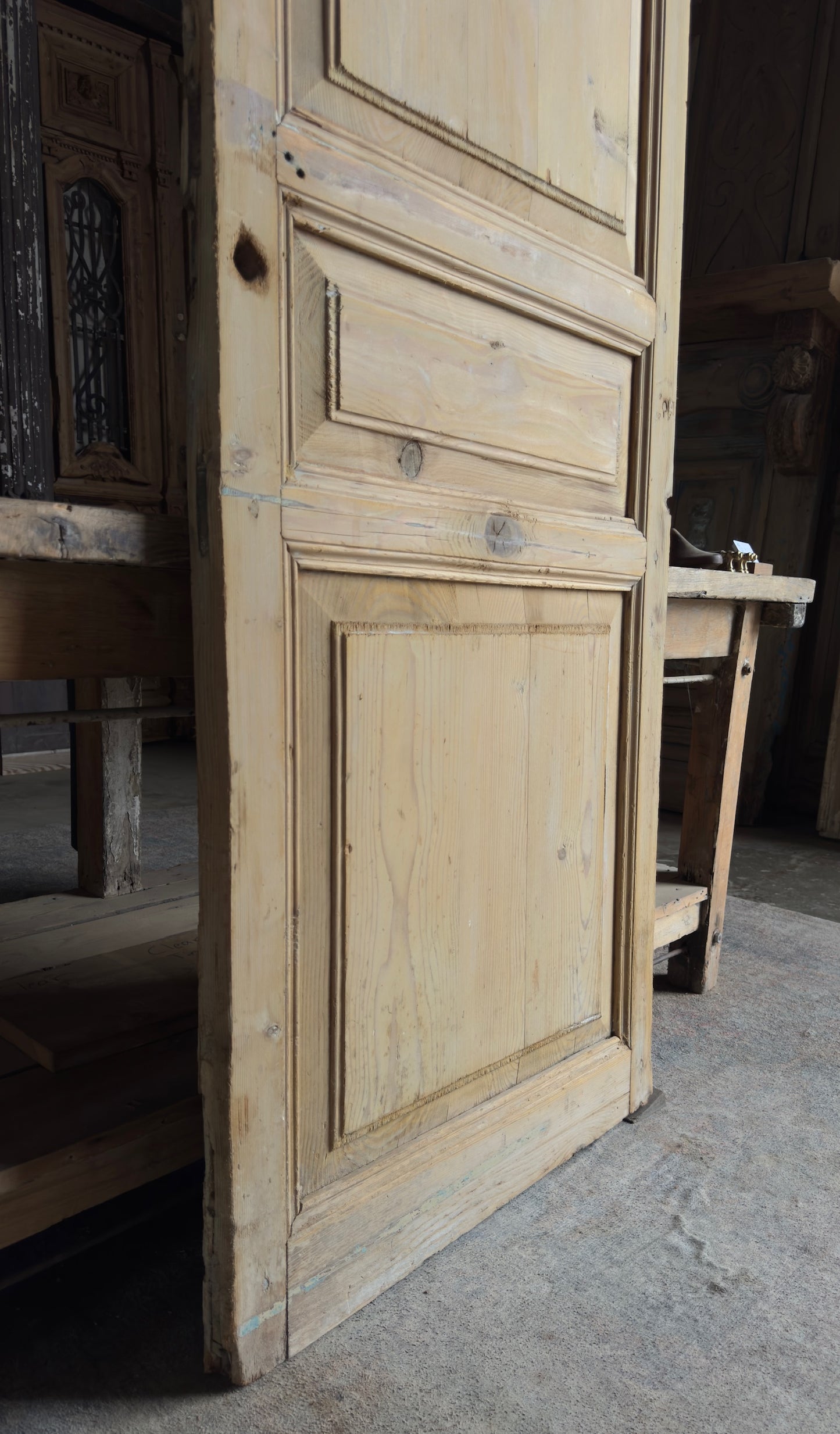 3 Panel Single Solid Antique Door - 29.5x86.5 - L171