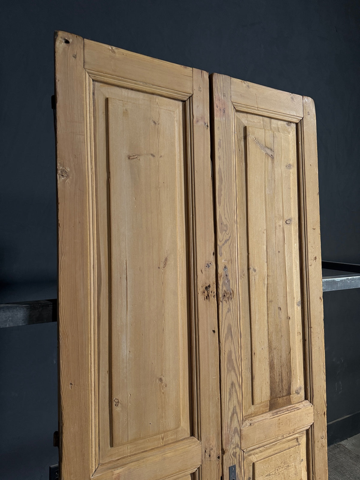 Antique 3 Panel Solid Double Doors - 37.75x87.75 - N623