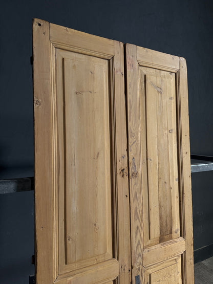 Antique 3 Panel Solid Double Doors - 37.75x87.75 - N623