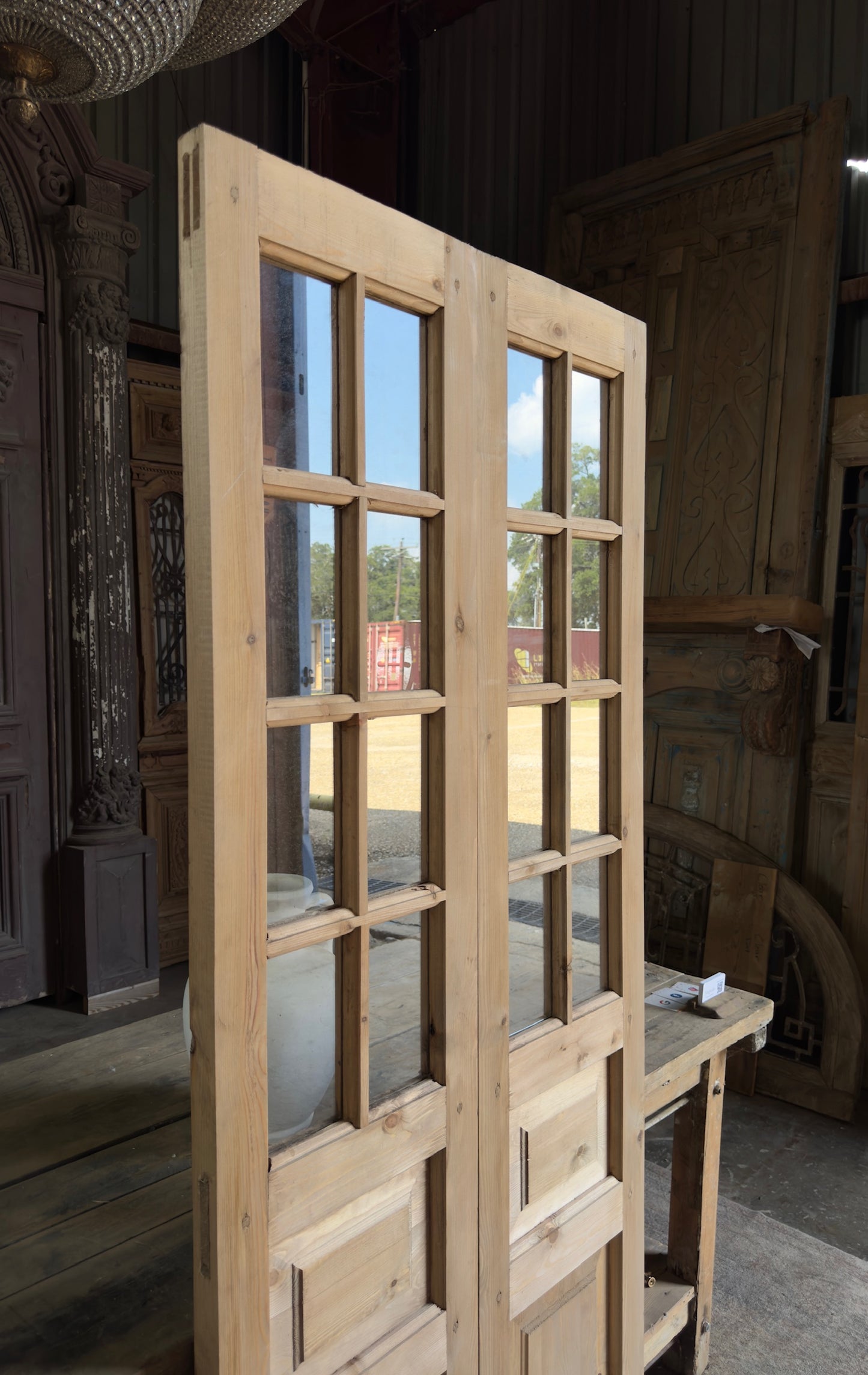 Handcrafted 8 Lite Glass French Doors - 32x80 L27