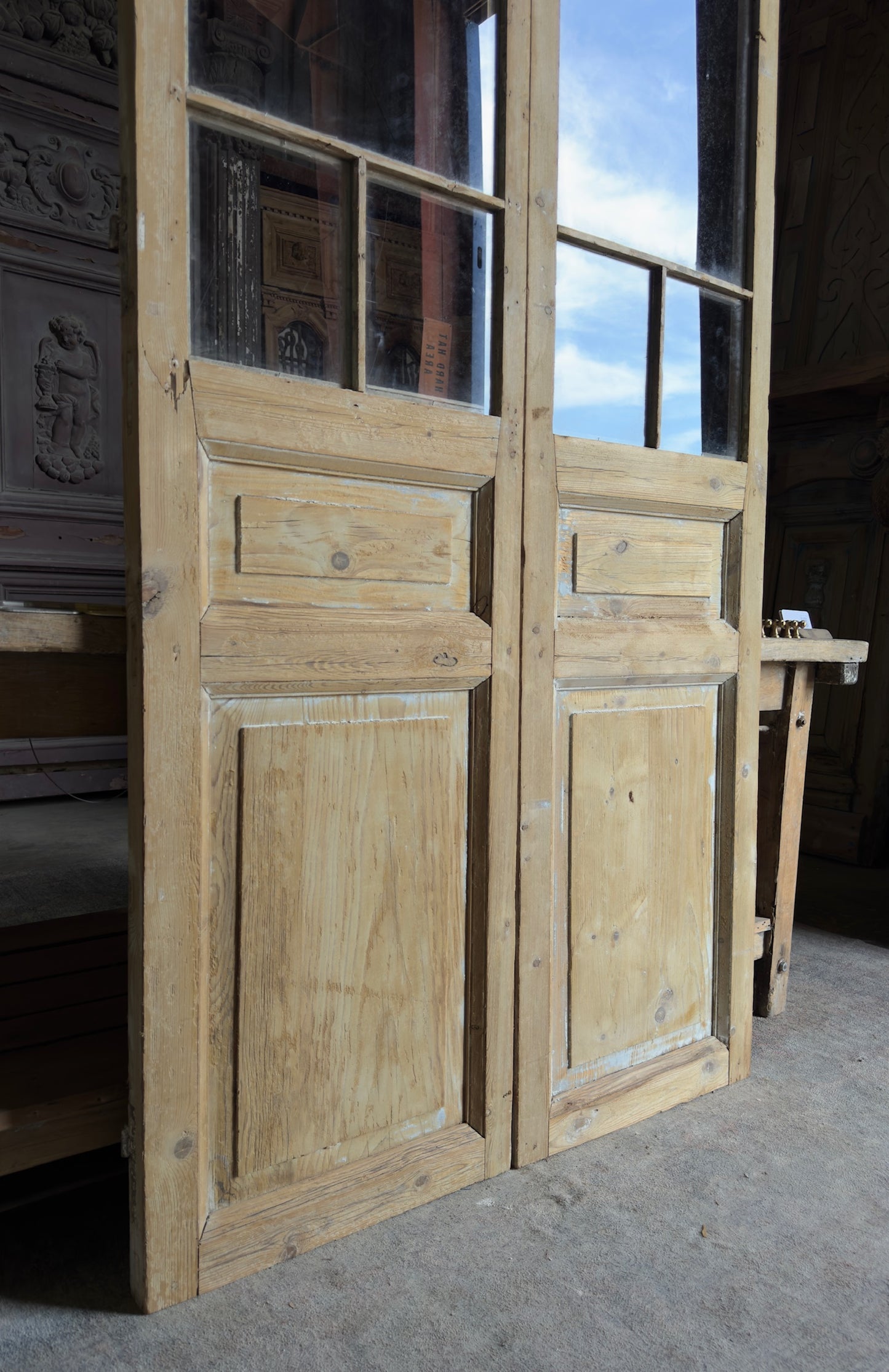 Antique Glass 5 Lite French Doors - 44x92.25 - L540