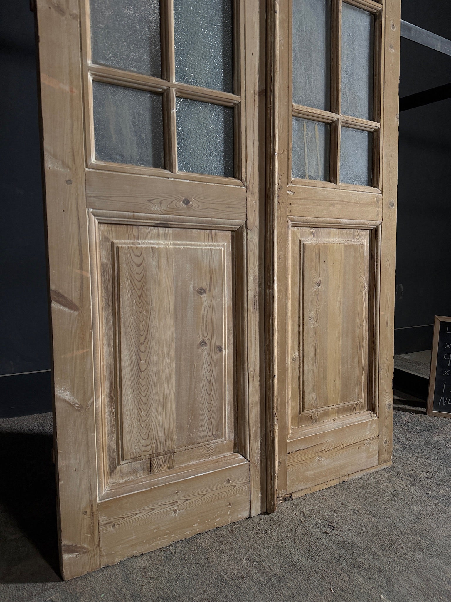 Antique Obscured Glass French Doors - 42.75x97.75 - N493
