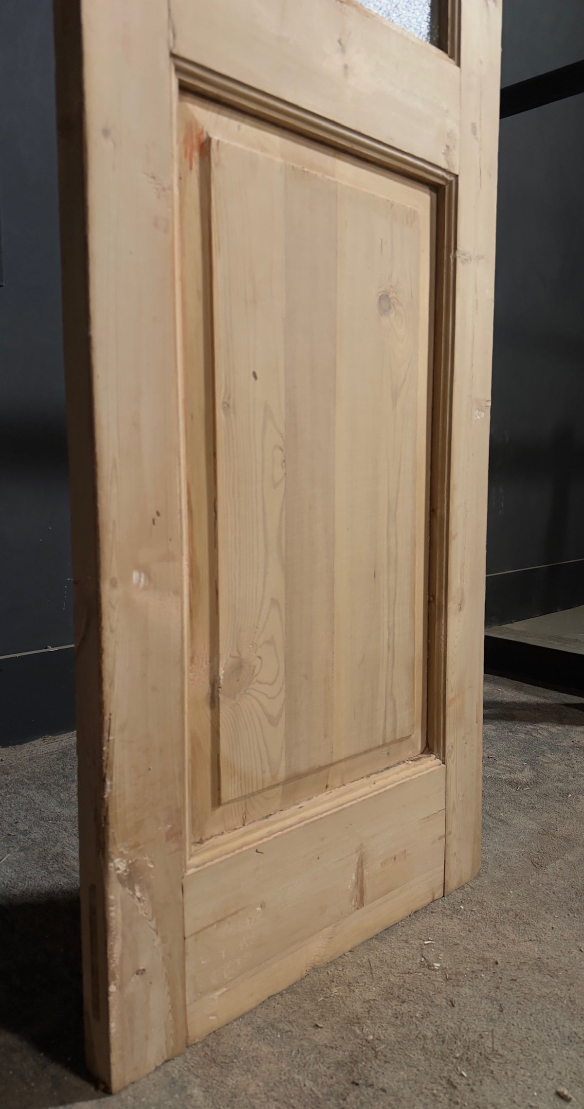 Antique Textured Glass Raised Panel French Door - 23x84.5 - N774