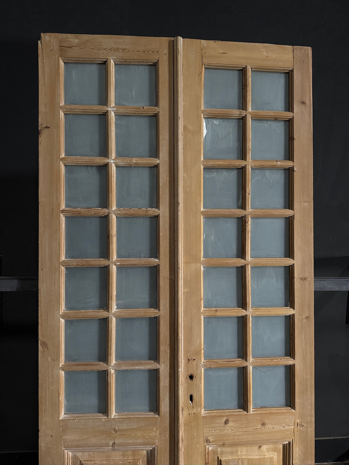 Antique Obscured Glass 14 Lite French Doors - 43.25x98 - N575