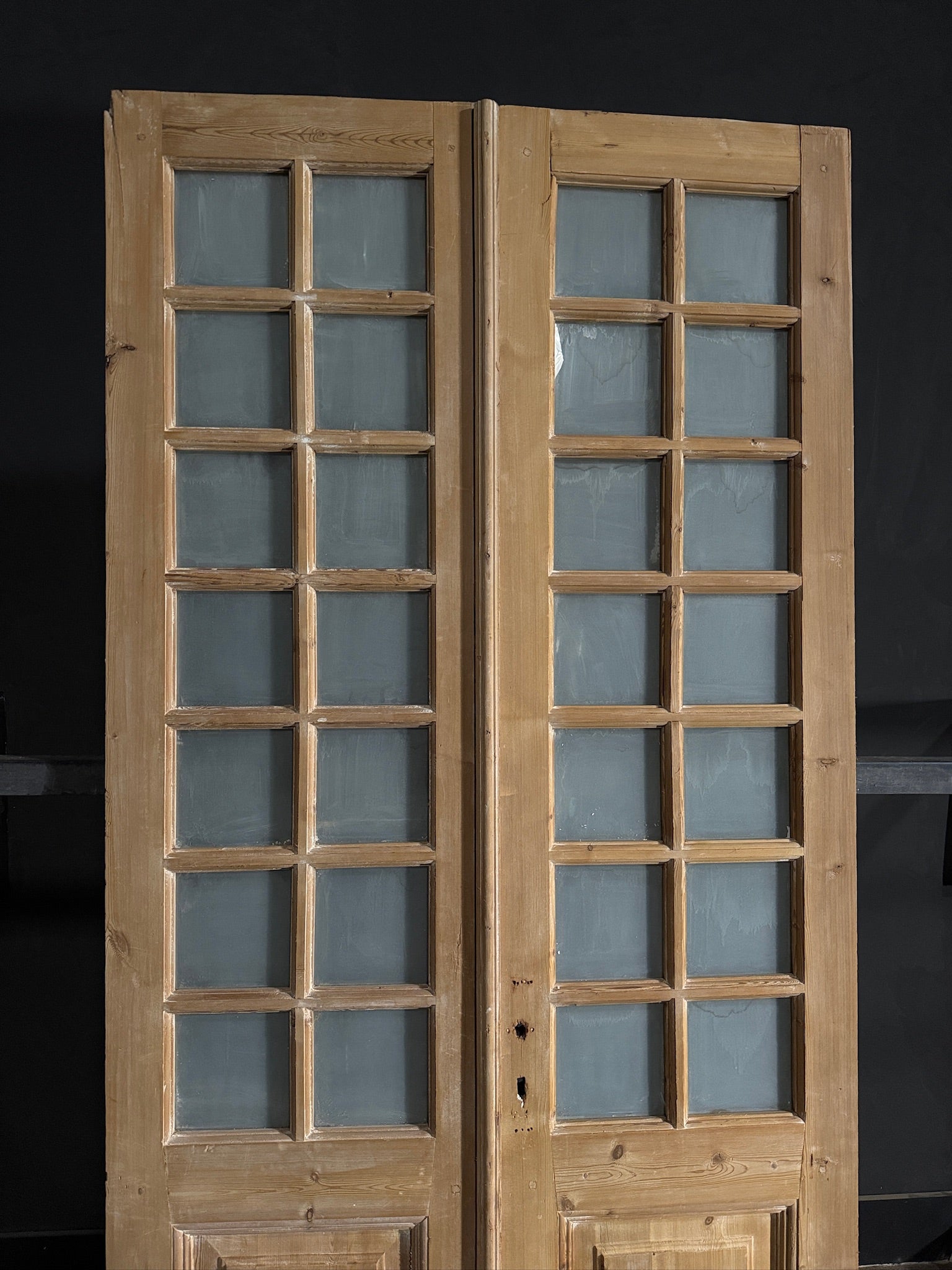 Antique Obscured Glass 14 Lite French Doors - 43.25x98 - N575