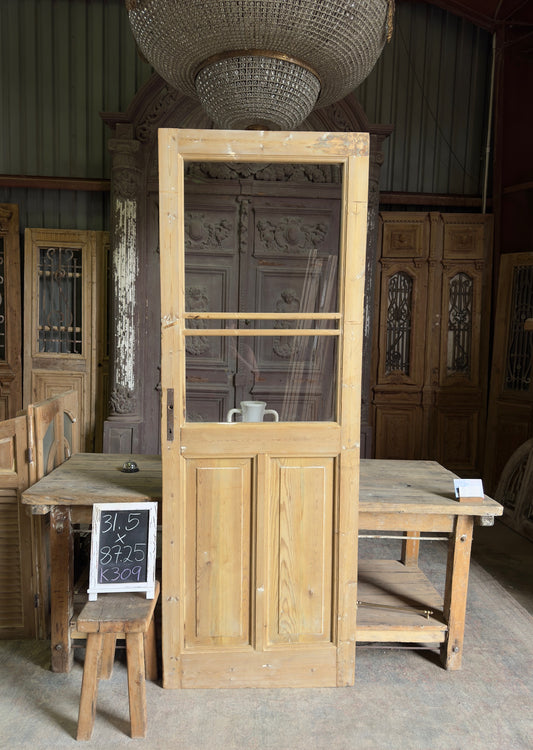 Antique Glass Single Door - 31.5x87.25 K309