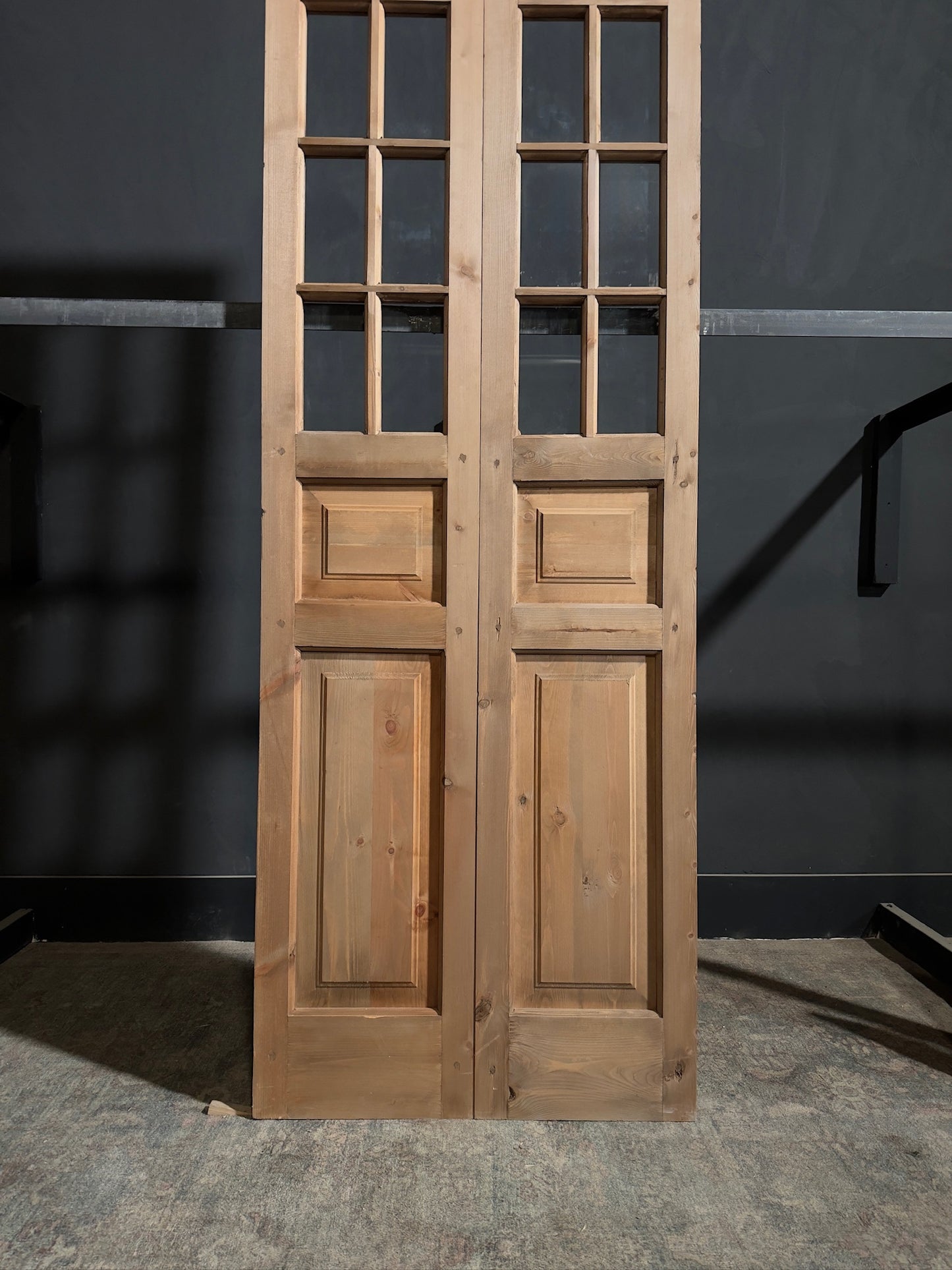 Handcrafted 8 Lite Glass French Doors - 32x96 - N217