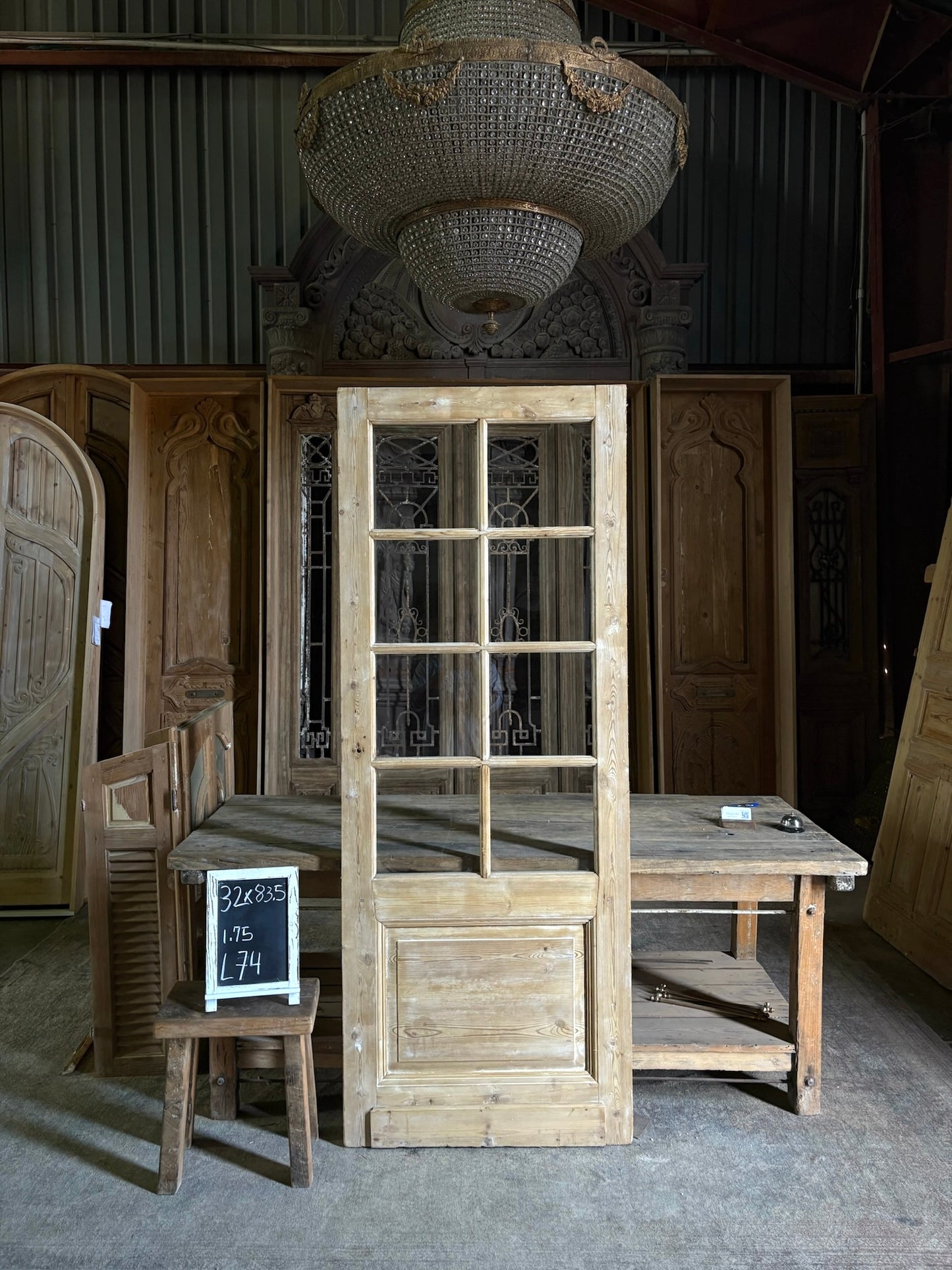 8 Lite Antique Glass Single Door - 32x83.5 - L74