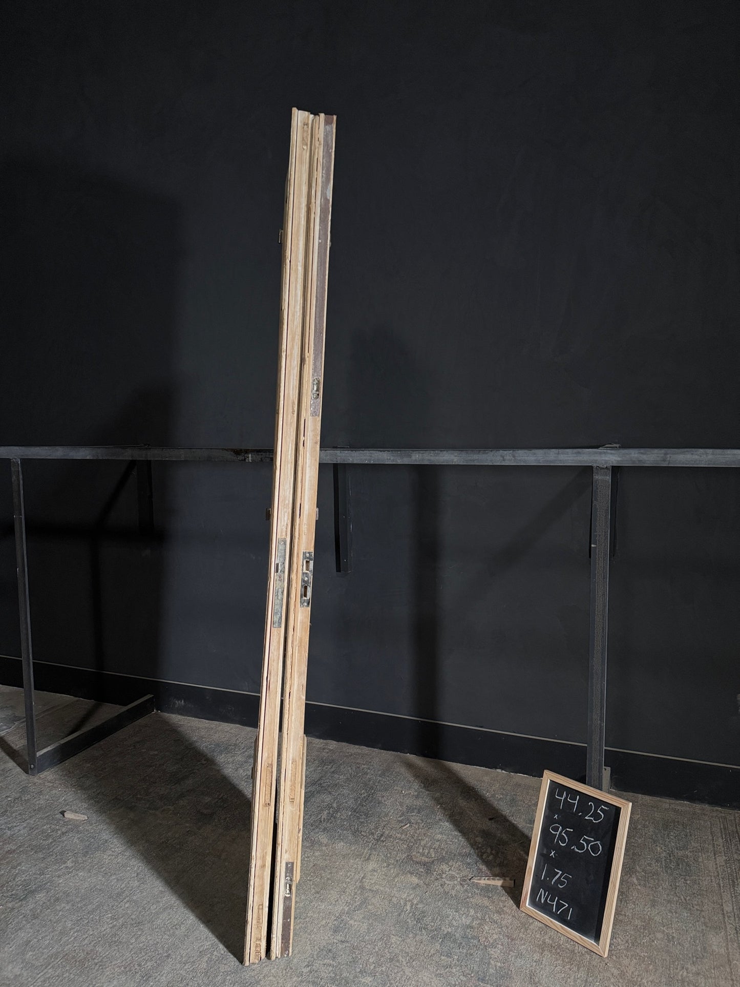 Antique Obscured Glass French Doors - 44.25x95.5 - N471