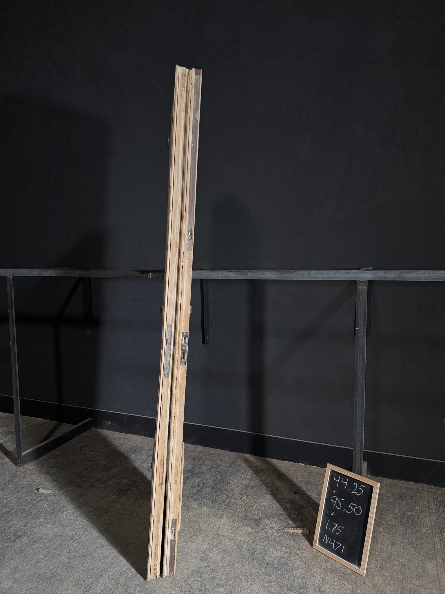 Antique Obscured Glass French Doors - 44.25x95.5 - N471