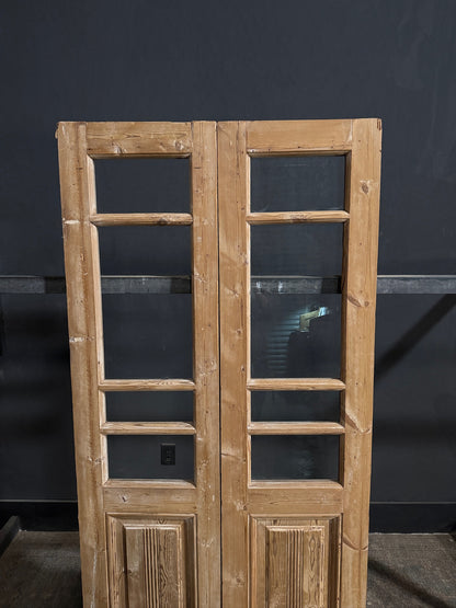 Antique Fluted 4 Lite French Doors - 35.5x77 - N683