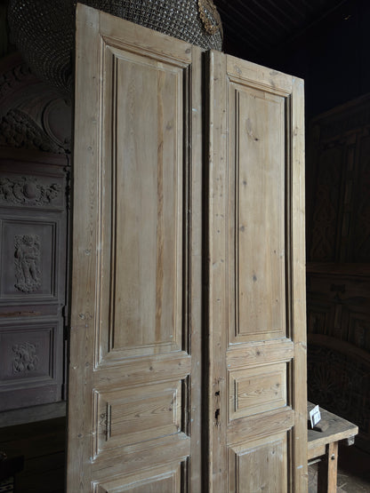 3 Panel Antique Solid French Doors - 44x101.5 K35