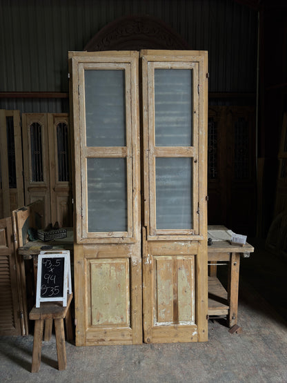 Horizontal Pattern Antique Iron French Doors - 43.5x94 J35