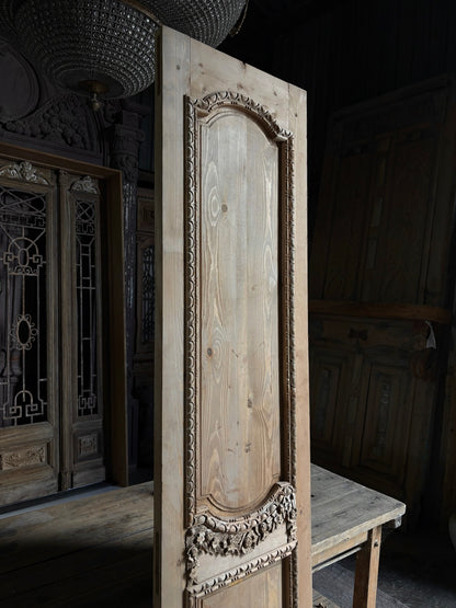 (The Helena) Handcrafted Hand carved Solid French Door - 24x96 L44